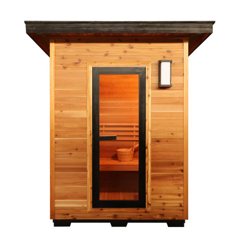 Seneca 3-Person Contemporary Traditional Outdoor Cedar Sauna With Harvia Heater