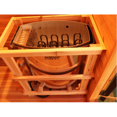 Seneca 3-Person Contemporary Traditional Outdoor Cedar Sauna With Harvia Heater