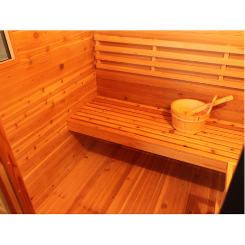 Seneca 3-Person Contemporary Traditional Outdoor Cedar Sauna With Harvia Heater