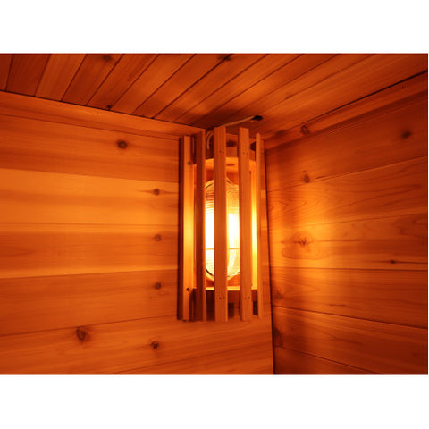 Seneca 3-Person Contemporary Traditional Outdoor Cedar Sauna With Harvia Heater
