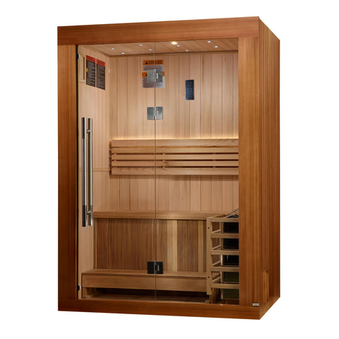 Golden Designs Sundsvall Edition Traditional Indoor 2 Person Red Cedar Sauna GDI-7289-02
