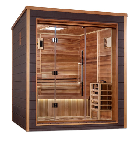 Golden Designs Outdoor-Indoor Traditional Drammen 3 Person Sauna GDI-8203-01