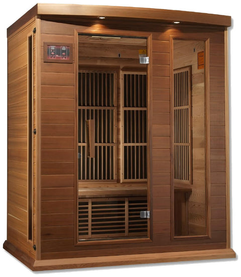 Maxxus MX-K306-01 Low EMF FAR Infrared Canadian Red Cedar 3 Person Sauna