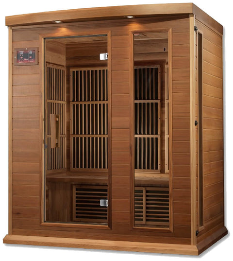 Maxxus MX-K306-01 Low EMF FAR Infrared Canadian Red Cedar 3 Person Sauna