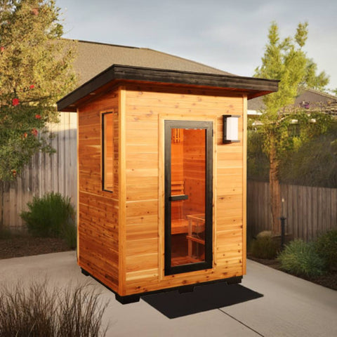 Seneca 3-Person Contemporary Traditional Outdoor Cedar Sauna With Harvia Heater
