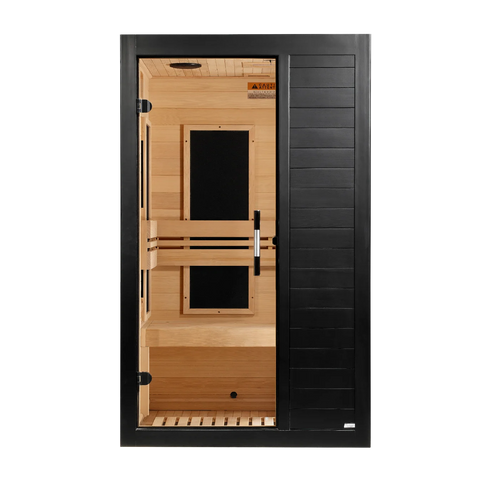 **New 2026 Model** Dynamic Veneto Black Finish 1-2 Person Low EMF FAR IR Sauna