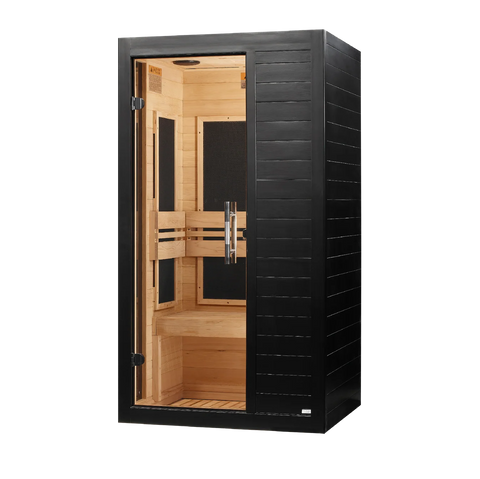 **New 2026 Model** Dynamic Veneto Black Finish 1-2 Person Low EMF FAR IR Sauna