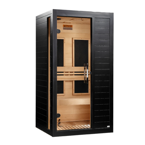 **New 2026 Model** Dynamic Veneto Black Finish 1-2 Person Low EMF FAR IR Sauna