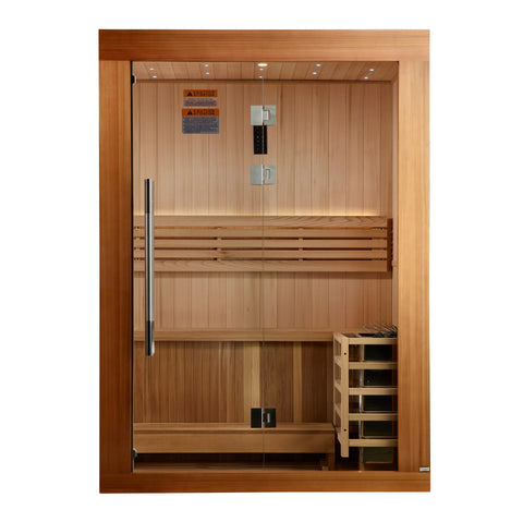 Golden Designs Sundsvall Edition 2025 Traditional Indoor 2 Person Red Cedar Sauna GDI-7289-02