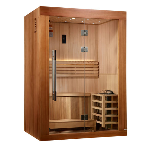 Golden Designs Sundsvall Edition 2025 Traditional Indoor 2 Person Red Cedar Sauna GDI-7289-02