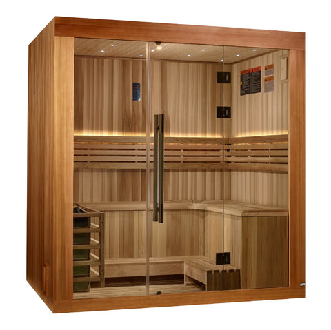 Golden Designs "Copenhagen" 3 Person Traditional Sauna (Updated Design 2025)