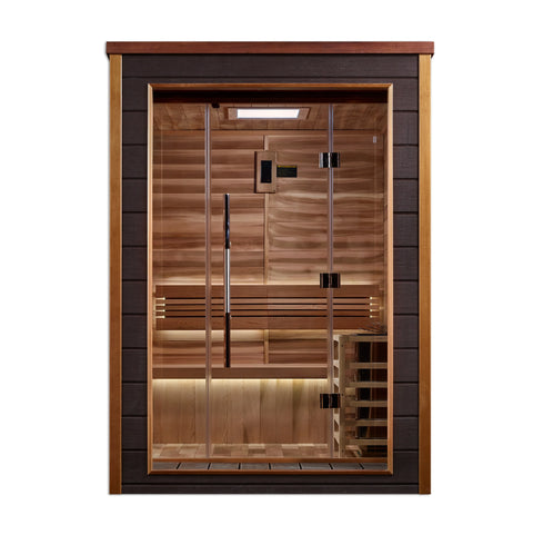 Golden Designs Outdoor-Indoor Traditional Narvik 2 Person Sauna GDI-8202-01