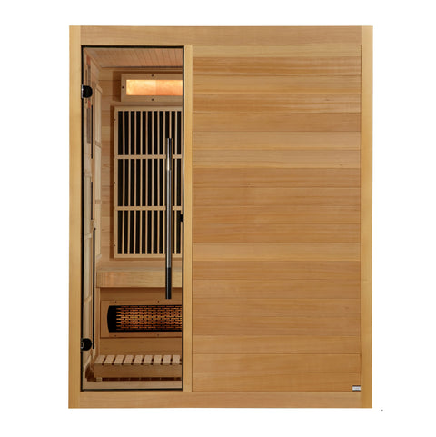 Golden Designs 2025 Soria GDI-8330-01 Hybrid 3 Person Sauna (Indoor) Full Spectrum and Harvia Traditional Stove