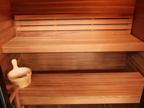 Cayman 4-Person Outdoor Traditional Sauna with 6kW Harvia Heater