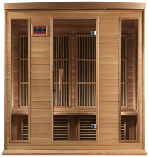 Maxxus MX-K406-01 Low EMF FAR Infrared Canadian Red Cedar 4 Person Sauna