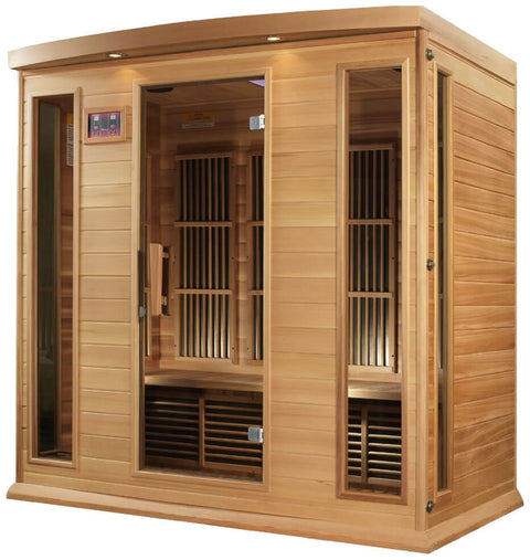 Maxxus MX-K406-01 Low EMF FAR Infrared Canadian Red Cedar 4 Person Sauna
