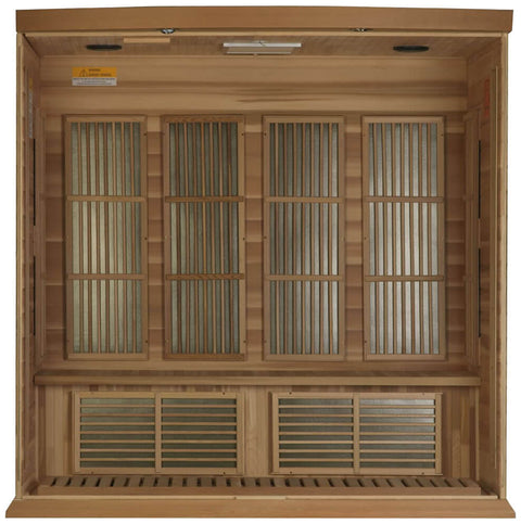 Maxxus MX-K406-01 Low EMF FAR Infrared Canadian Red Cedar 4 Person Sauna